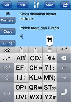 1Hand Mail / SMS Maltese Keyboard