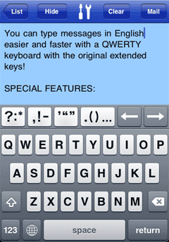 Easy Mailer English Keyboard Screenshot