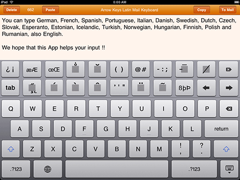 Arrow keys Mail Latin Keyboard